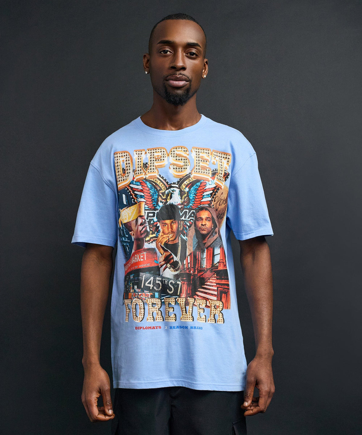 Reason Clothing Trusted Dipset Forever Graphic Short Sleeve Tee - Light Blue