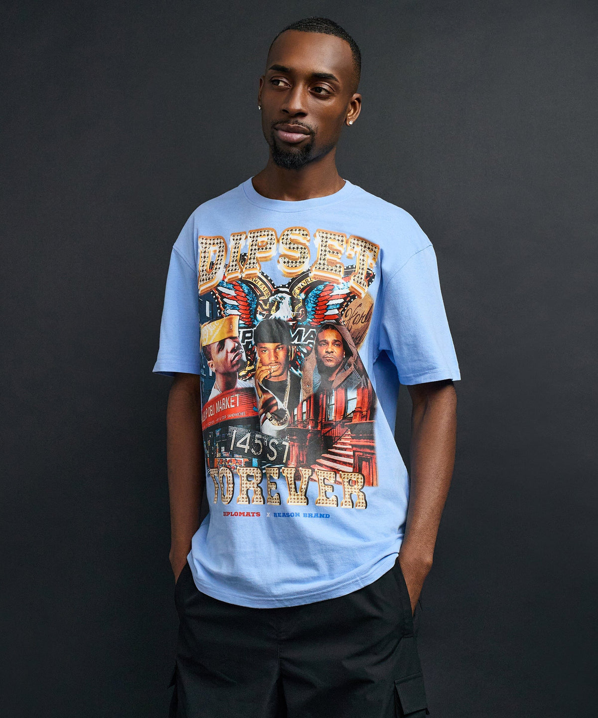 Reason Clothing Trusted Dipset Forever Graphic Short Sleeve Tee - Light Blue