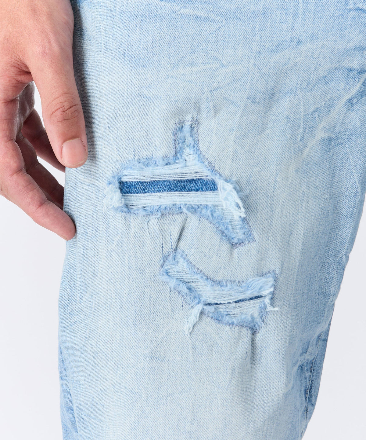 Reason Clothing Special Offer Coastal Ripped Skinny Jeans - Light Blue