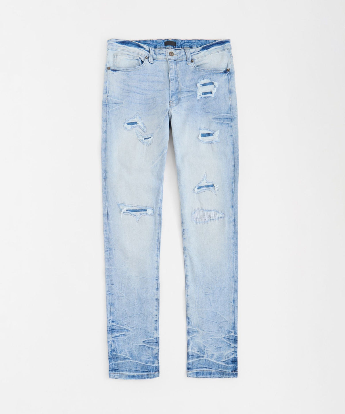 Reason Clothing Special Offer Coastal Ripped Skinny Jeans - Light Blue