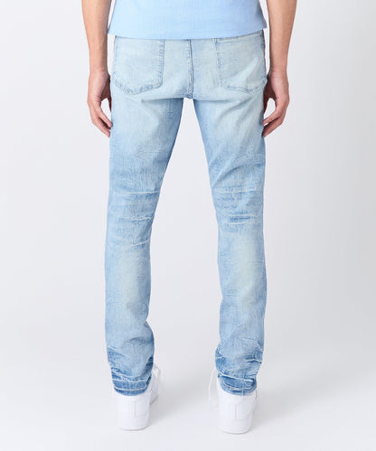 Reason Clothing Special Offer Coastal Ripped Skinny Jeans - Light Blue