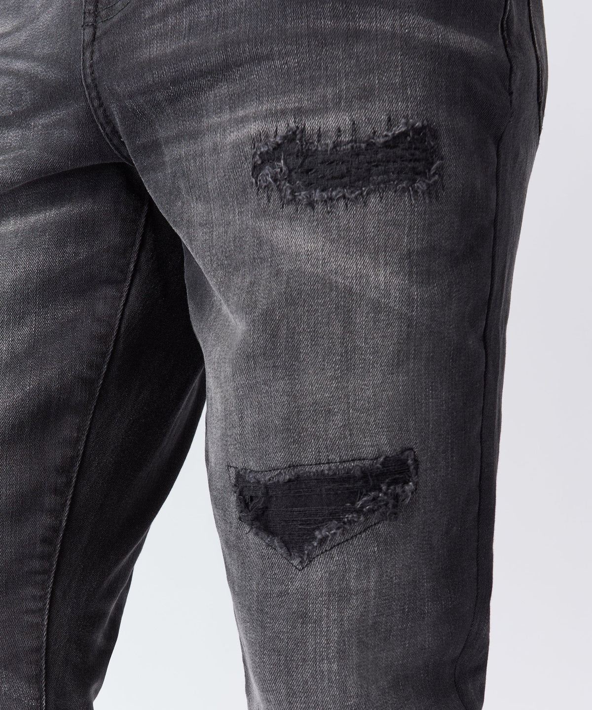 Reason Clothing Value Shadow Wash Distressed Skinny Jean - Black