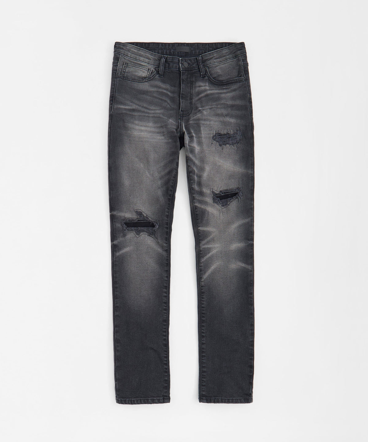Reason Clothing Value Shadow Wash Distressed Skinny Jean - Black
