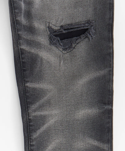 Reason Clothing Value Shadow Wash Distressed Skinny Jean - Black