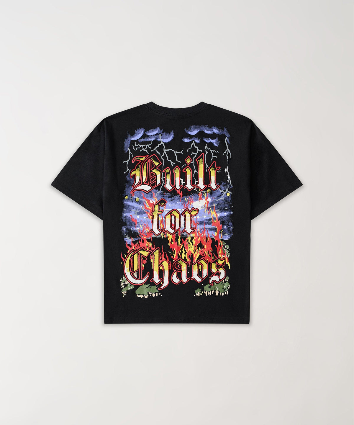 Reason Clothing Sale Touchdown Front And Back Print Short Sleeve Tee - Black