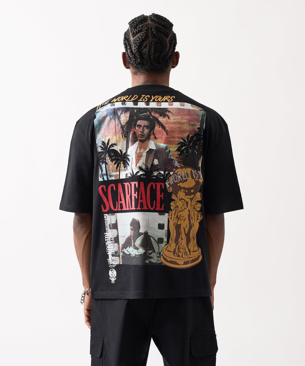 Reason Clothing Sale Plus Size Scarface The Eyes Tee Short Sleeve Tee - Black