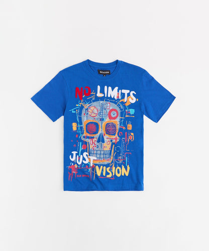 Reason Clothing Trusted No Limits Applique Short Sleeve Tee - Blue