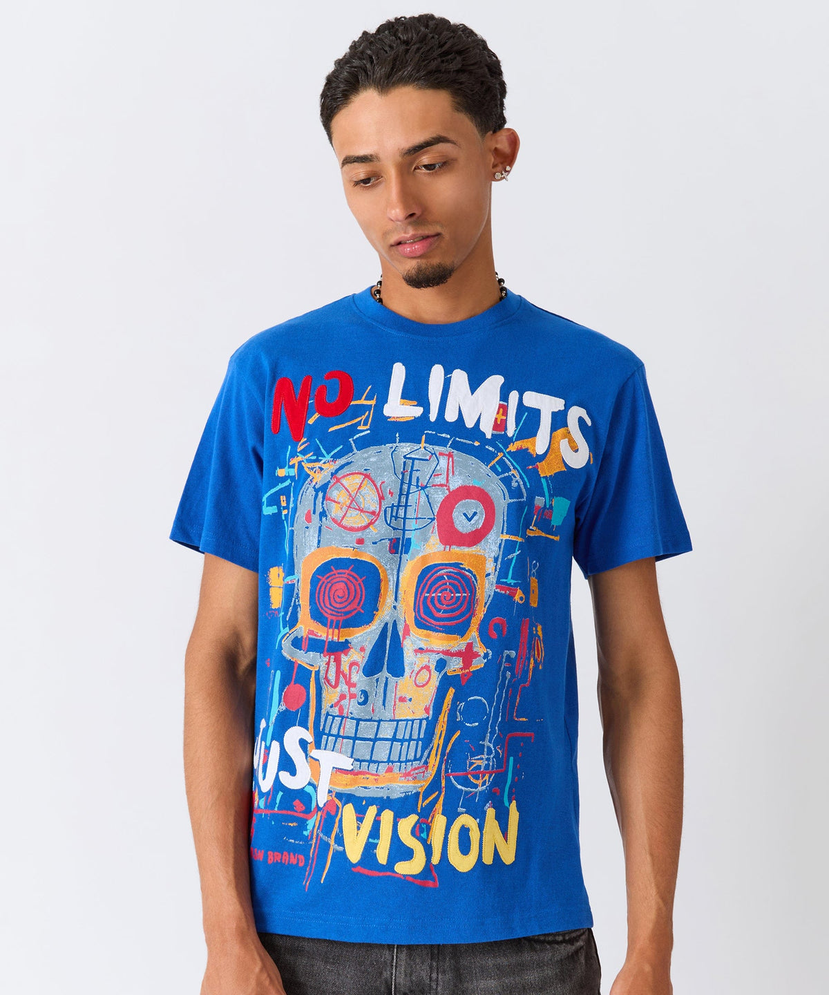 Reason Clothing Trusted No Limits Applique Short Sleeve Tee - Blue