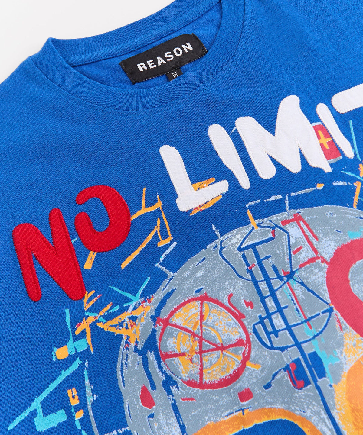 Reason Clothing Trusted No Limits Applique Short Sleeve Tee - Blue