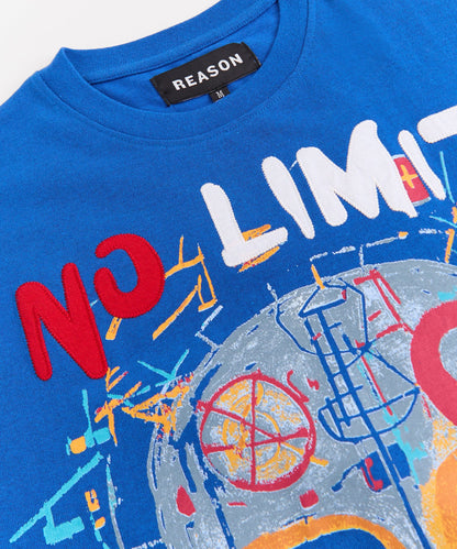 Reason Clothing Trusted No Limits Applique Short Sleeve Tee - Blue