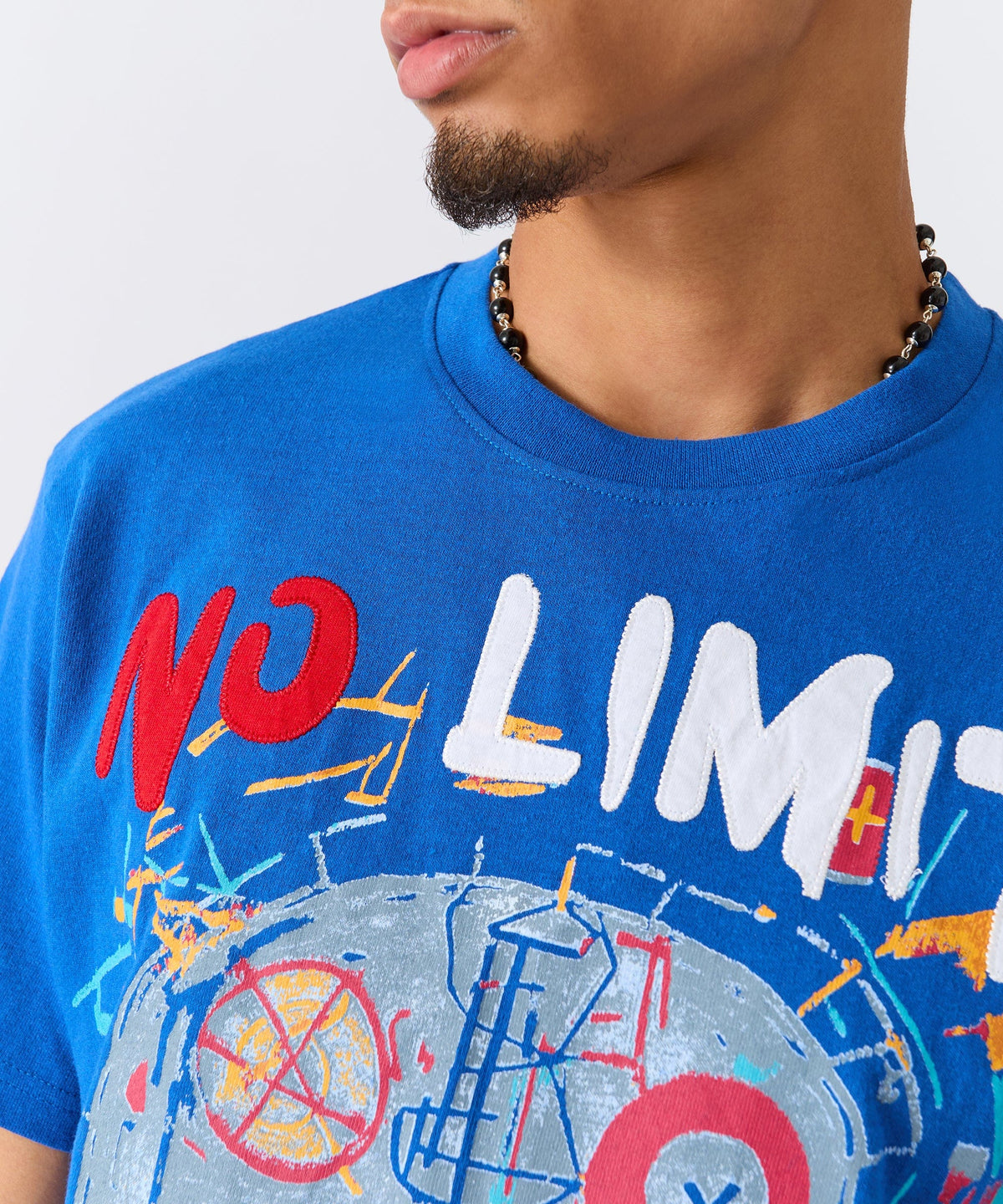 Reason Clothing Trusted No Limits Applique Short Sleeve Tee - Blue