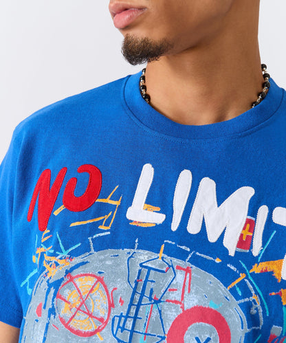 Reason Clothing Trusted No Limits Applique Short Sleeve Tee - Blue