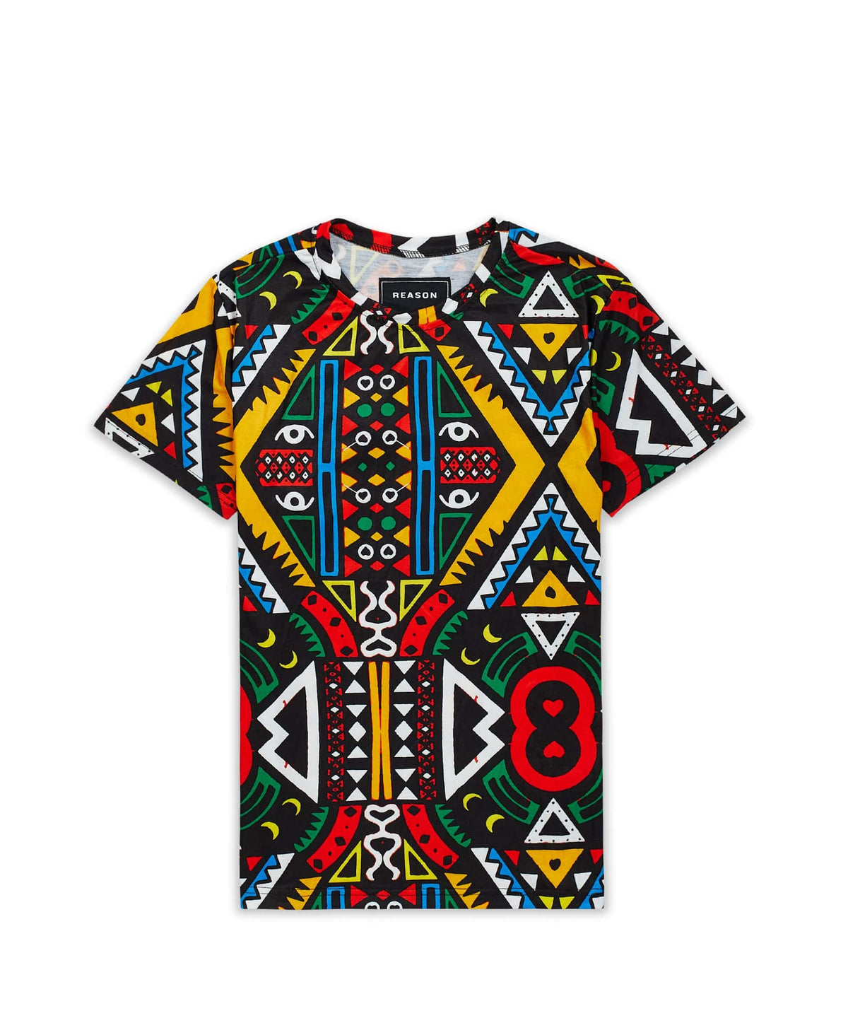 Reason Clothing Trusted Emblem Allover Geometric Print Graphic Tee