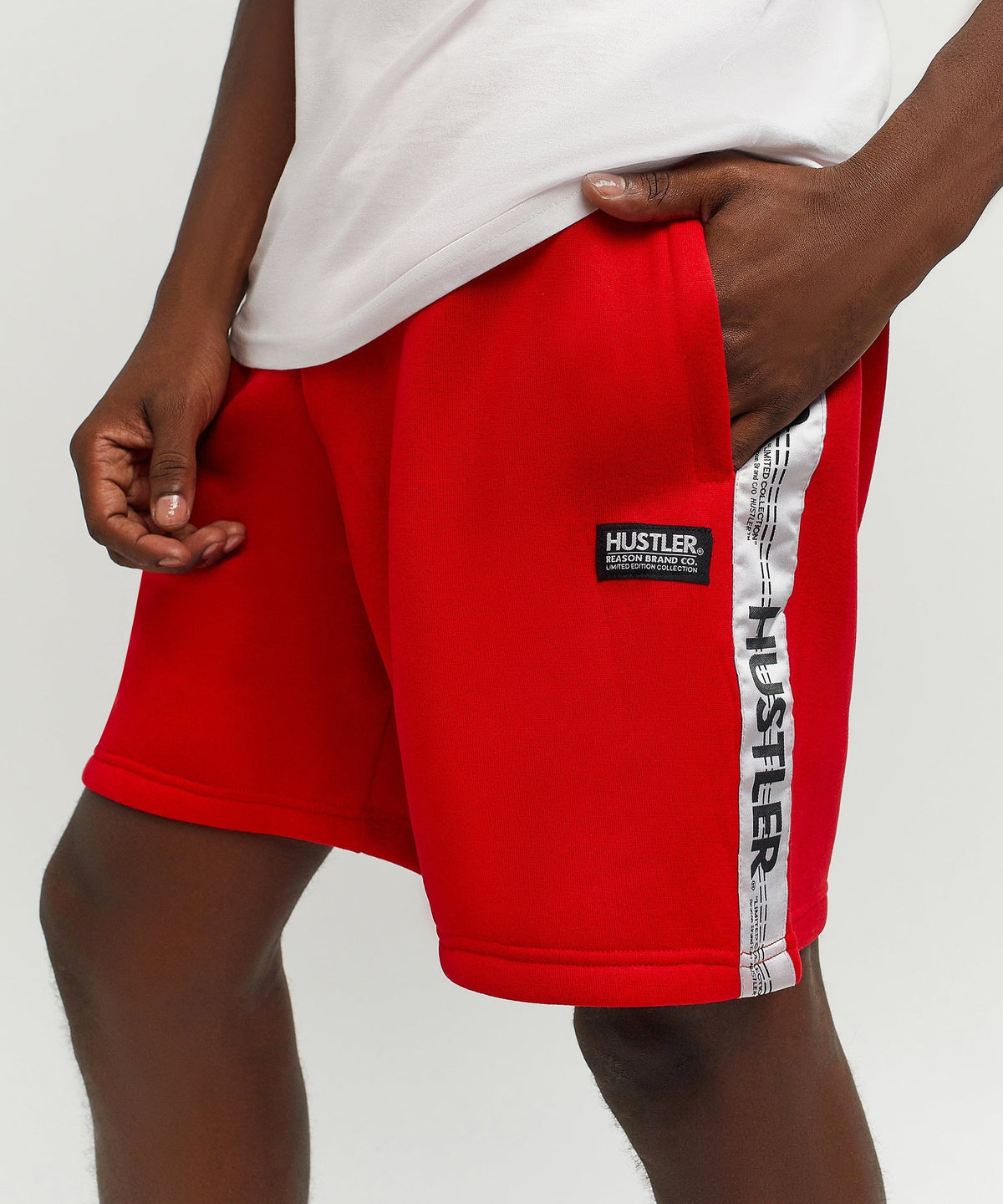 Reason Clothing Trusted Hustler Side Taped Short - Red