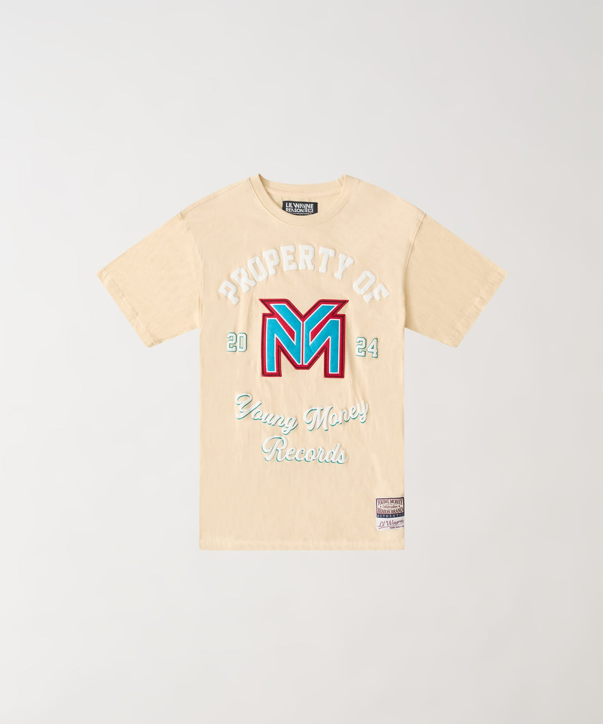 Reason Clothing Discount Lil Wayne Property Of Applique Short Sleeve Tee - Khaki