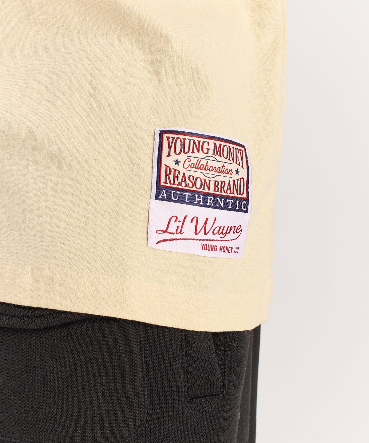 Reason Clothing Discount Lil Wayne Property Of Applique Short Sleeve Tee - Khaki