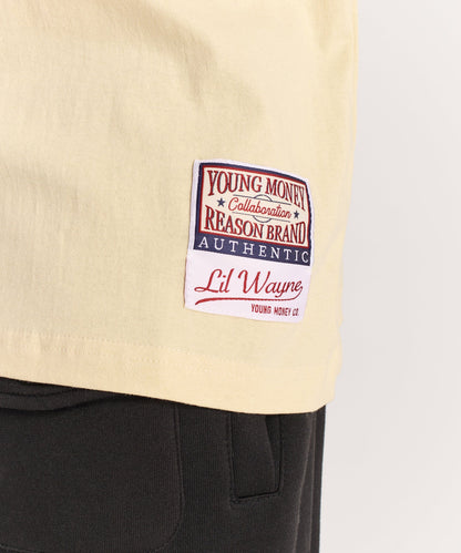 Reason Clothing Discount Lil Wayne Property Of Applique Short Sleeve Tee - Khaki