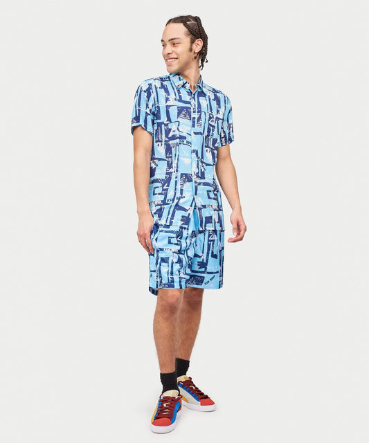 Reason Clothing Hot Sale Aqua Shirt Shorts Set