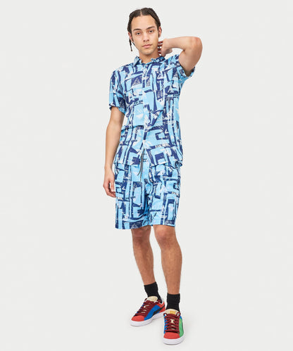 Reason Clothing Hot Sale Aqua Shirt Shorts Set
