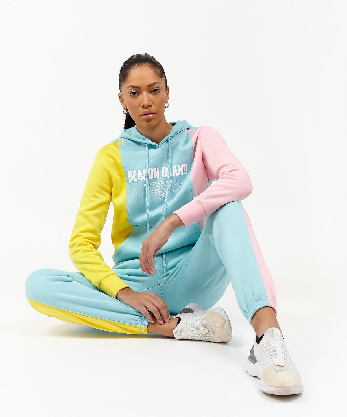 Reason Clothing Sale Womens Blocked Hoodie