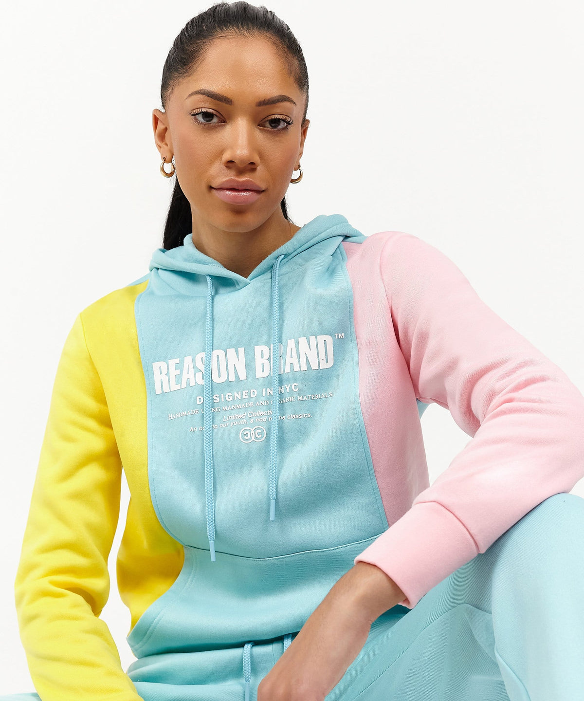 Reason Clothing Sale Womens Blocked Hoodie