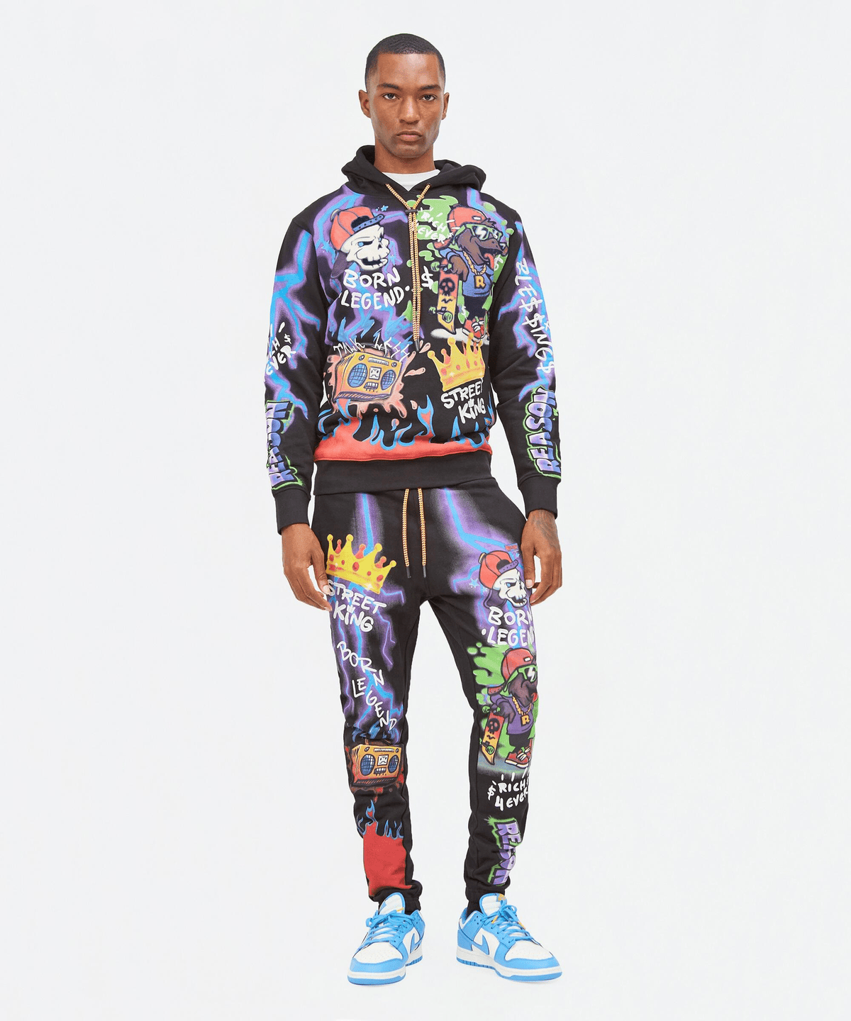 Reason Clothing Classic Airbrush Graffiti Print Jogger