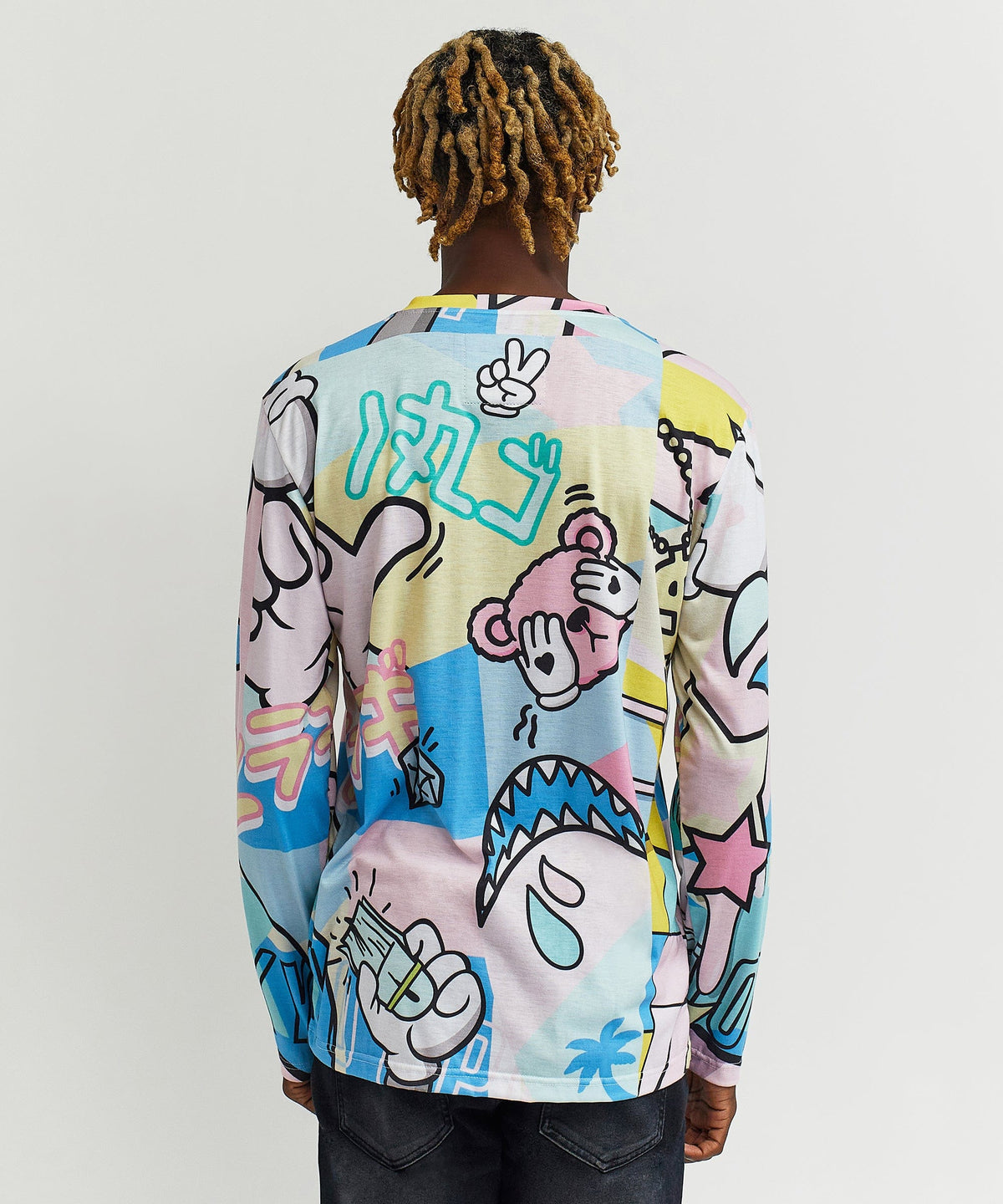 Reason Clothing Special Offer Cartoon Print Long Sleeve Tee