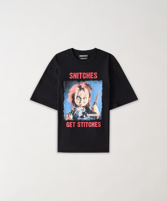 Reason Clothing Recommended Chucky "Snitches Get Stitches" Tee - Black