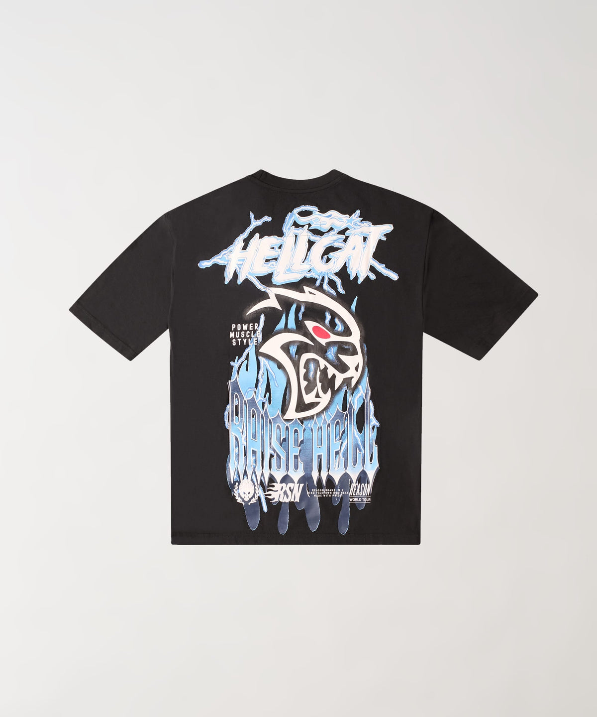 Reason Clothing Premium Plus Size Dodge Hellcate Short Sleeve Tee - Black
