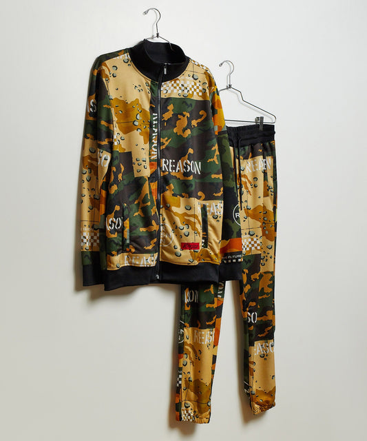 Reason Clothing Recommended Multi Allover Camo Mixed Print Track Set