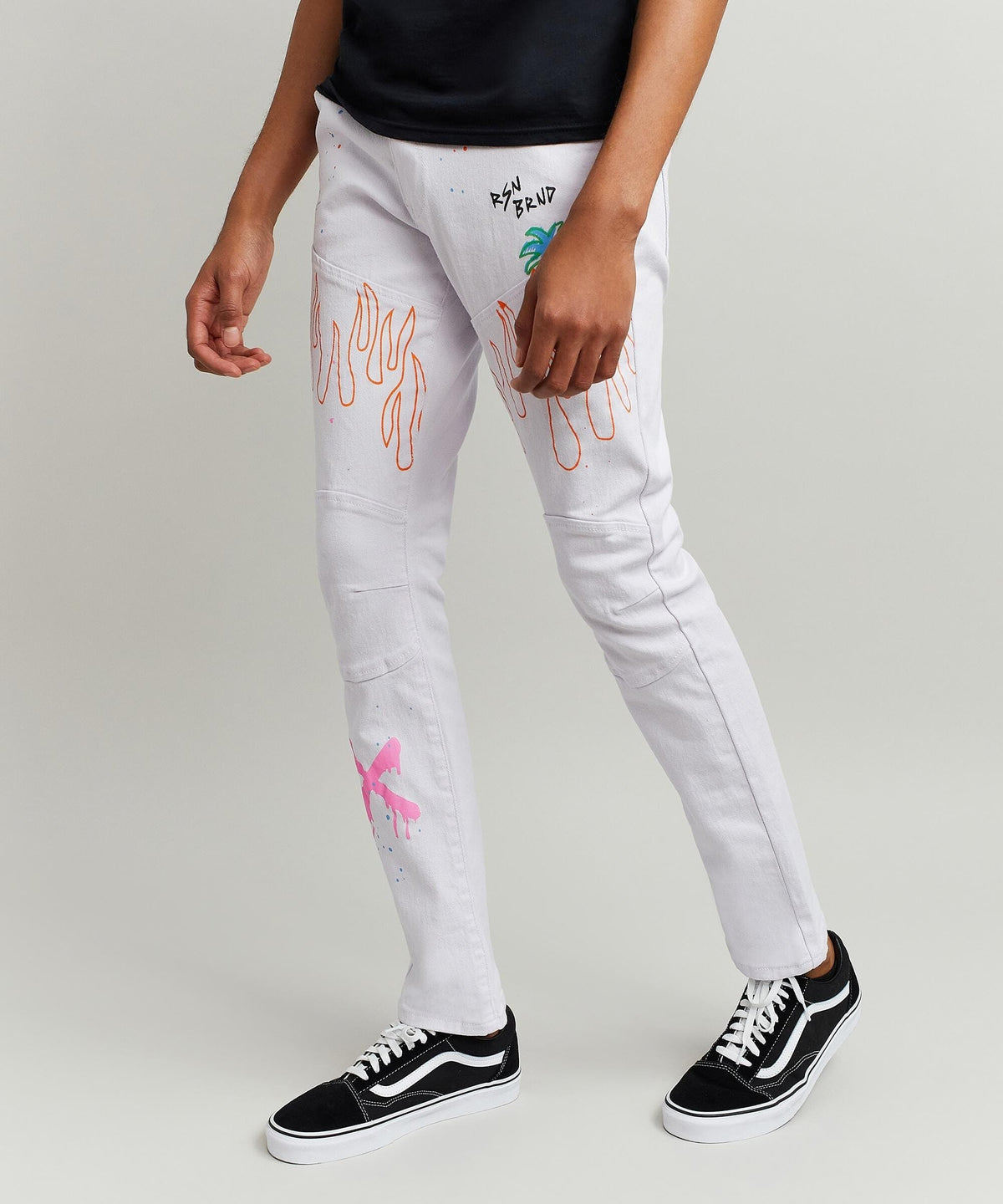 Reason Clothing Quality Beach Rider Jeans - White