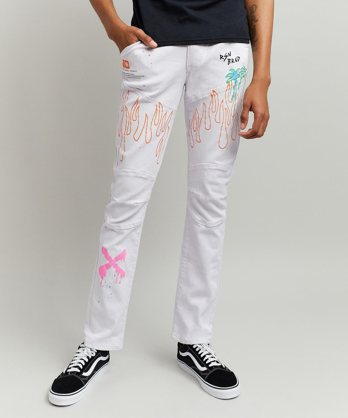 Reason Clothing Quality Beach Rider Jeans - White
