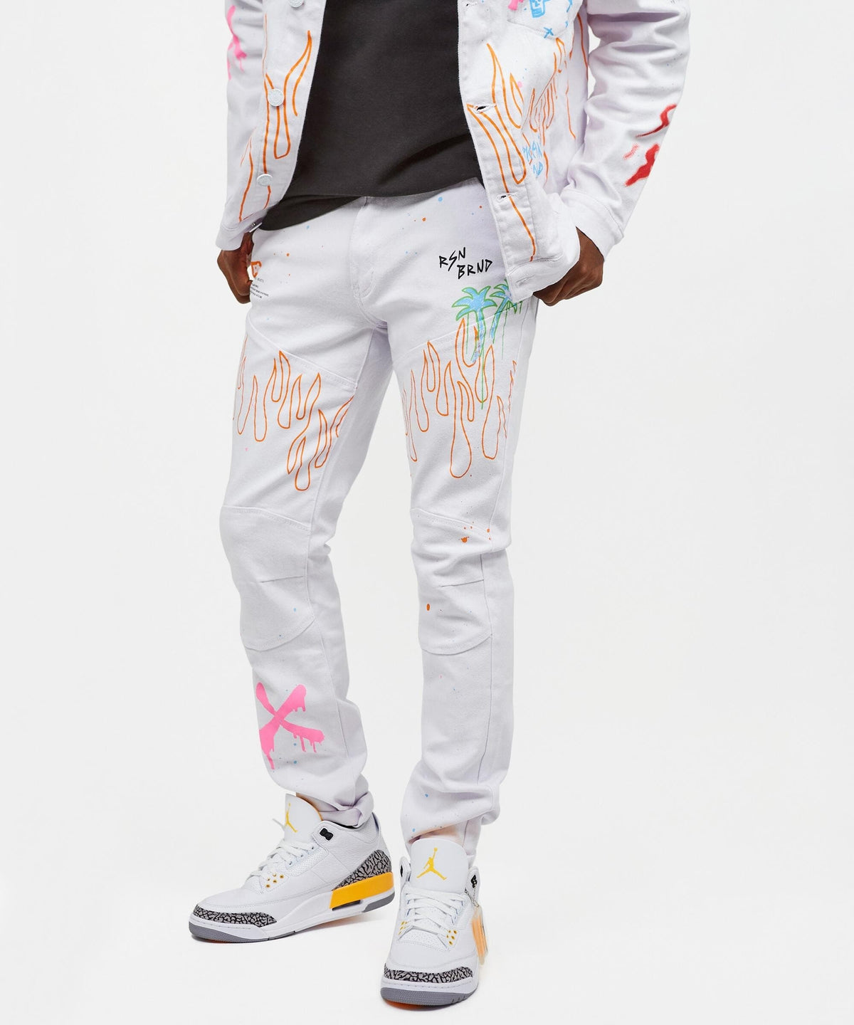 Reason Clothing Quality Beach Rider Jeans - White