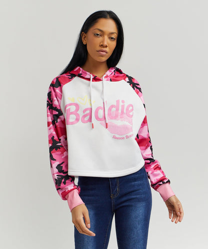 Reason Clothing Customer Favorite Baddie Camo Crop Hoodie