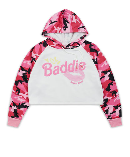Reason Clothing Customer Favorite Baddie Camo Crop Hoodie