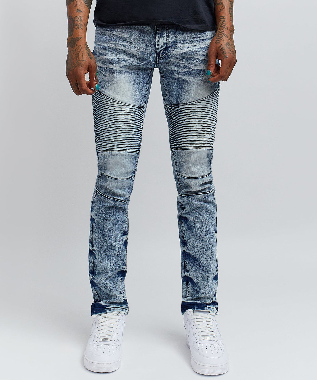 Reason Clothing New Wright Denim Jeans - Blue