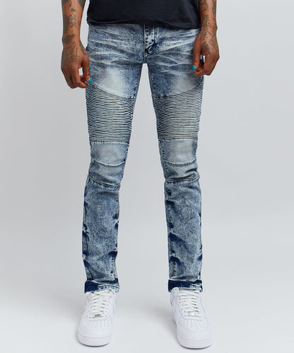 Reason Clothing New Wright Denim Jeans - Blue