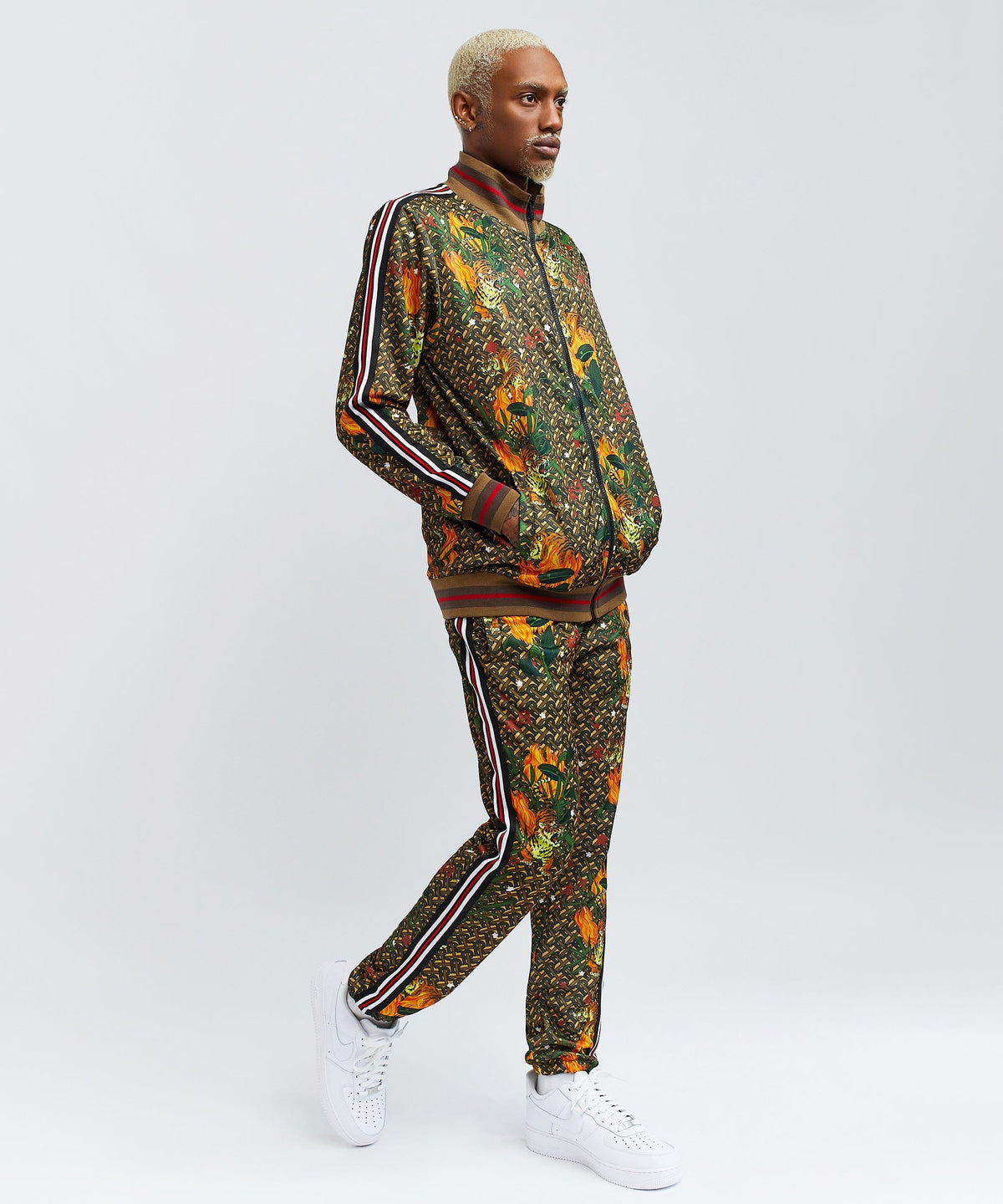 Reason Clothing Exclusive Quick Tiger Print Monogram Track Set