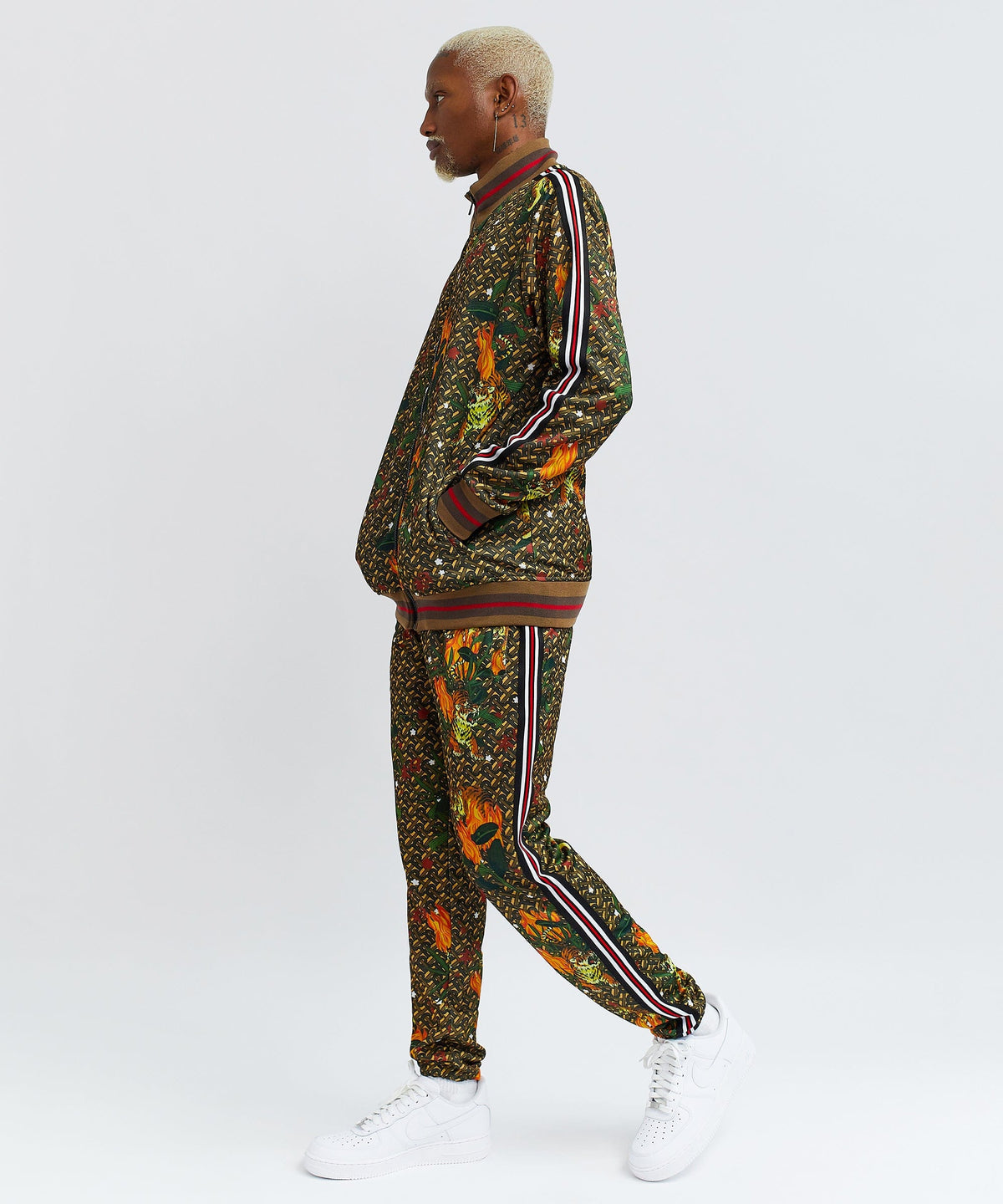 Reason Clothing Exclusive Quick Tiger Print Monogram Track Set