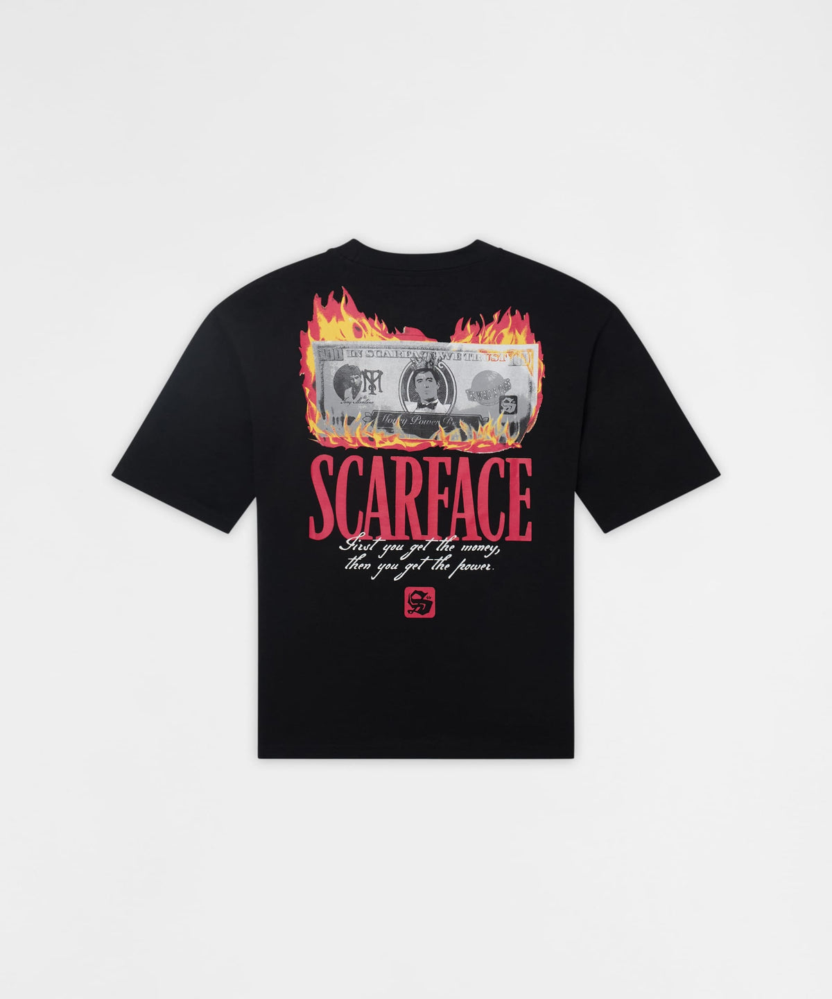 Reason Clothing Trusted Plus SIze Scarface Fire Short Sleeve Tee - Black