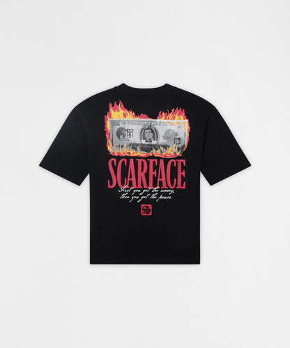 Reason Clothing Trusted Plus SIze Scarface Fire Short Sleeve Tee - Black