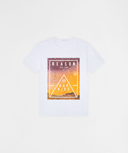 Reason Clothing Signature Reason Sunset Short Sleeve Tee - White