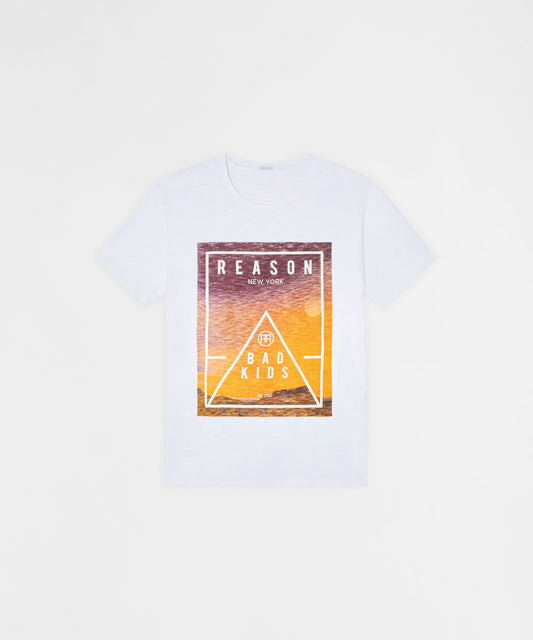 Reason Clothing Signature Reason Sunset Short Sleeve Tee - White