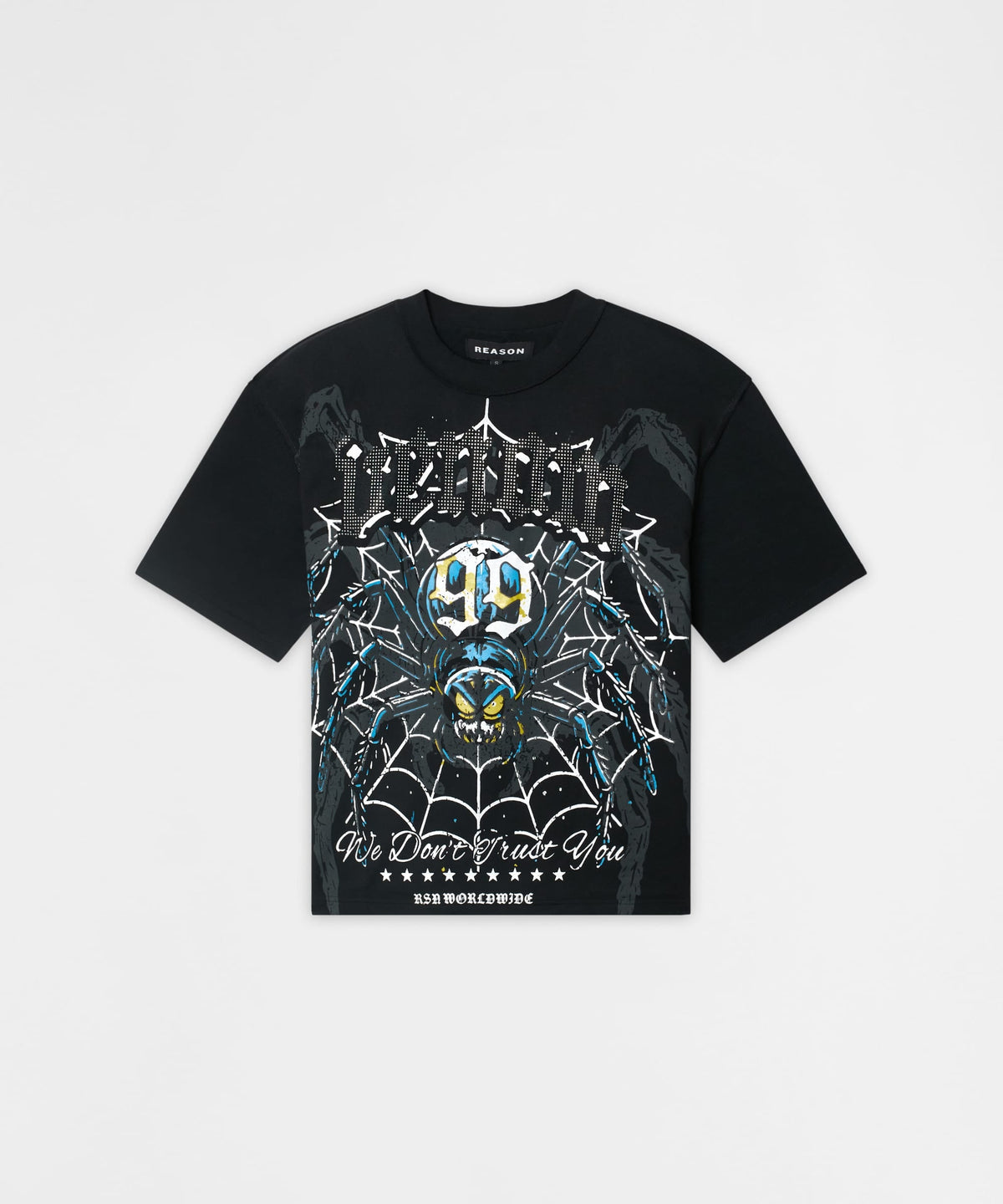 Reason Clothing Everyday Plus Size Venom Rhinestone Short Sleeve Tee - Black