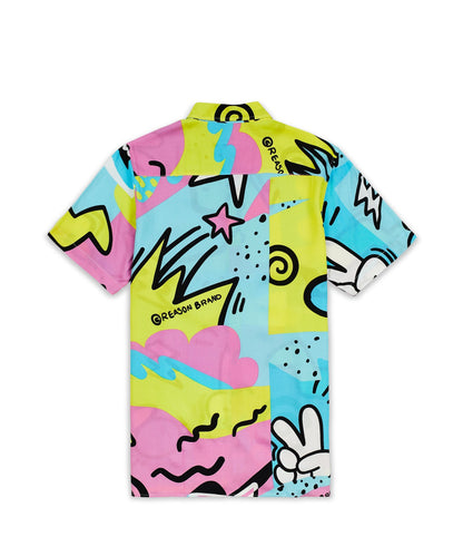 Reason Clothing Quality Fantasy Colorful Print Short Sleeve Shirt