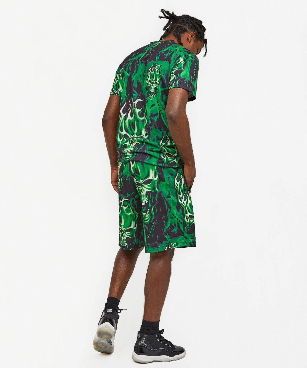 Reason Clothing Hot Sale Skull Rider Tee Shorts Set