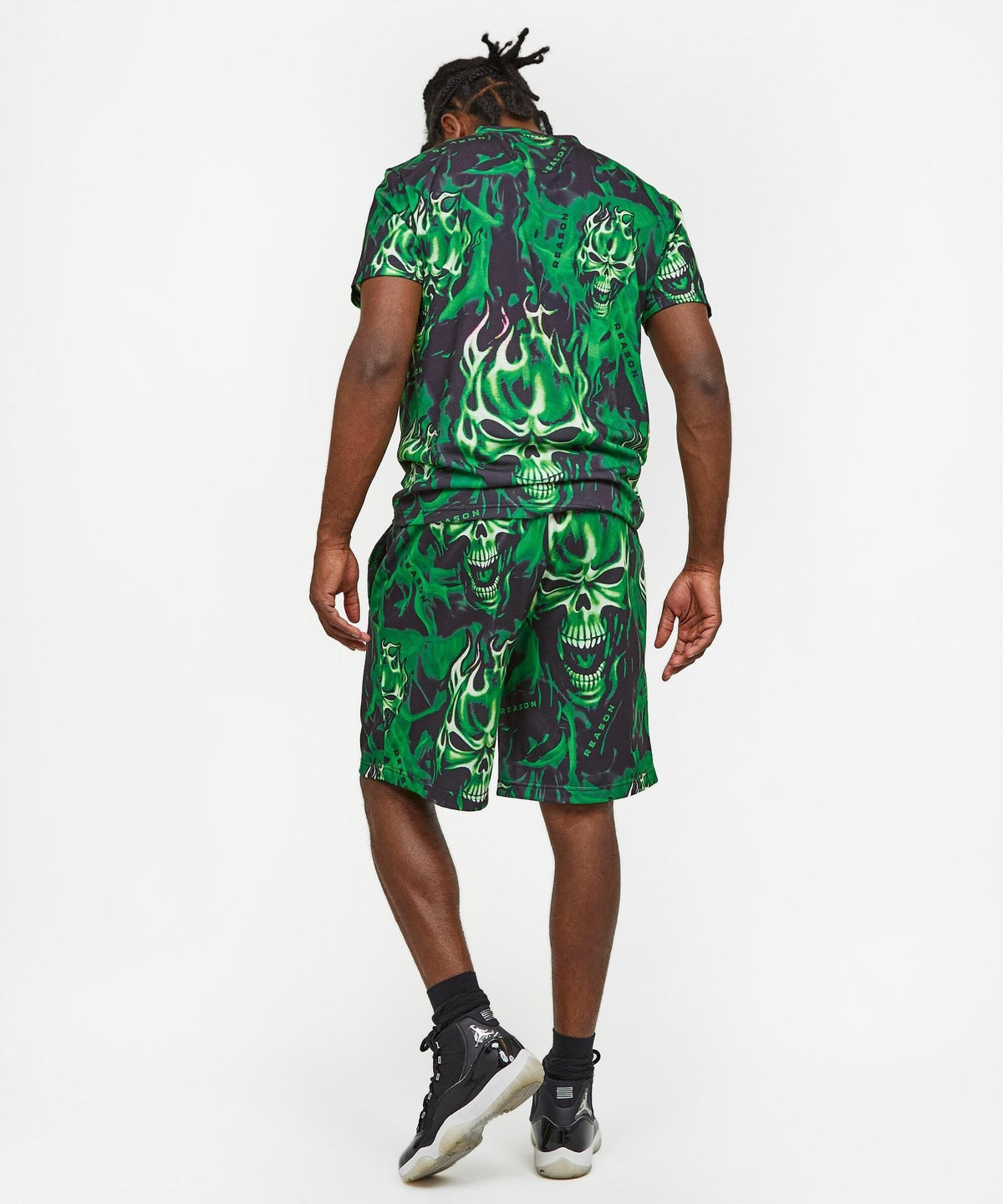 Reason Clothing Hot Sale Skull Rider Tee Shorts Set
