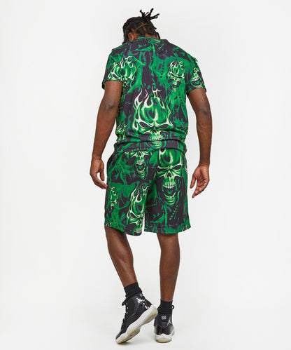 Reason Clothing Hot Sale Skull Rider Tee Shorts Set