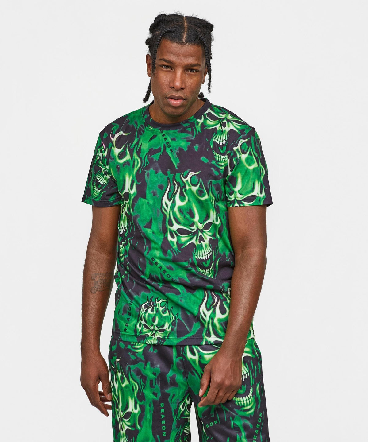 Reason Clothing Hot Sale Skull Rider Tee Shorts Set