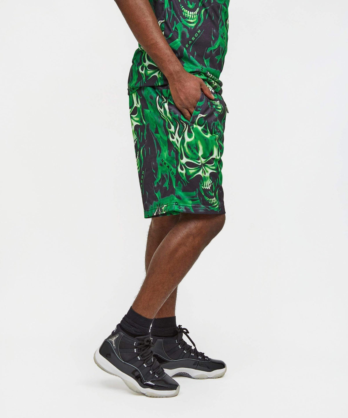 Reason Clothing Hot Sale Skull Rider Tee Shorts Set